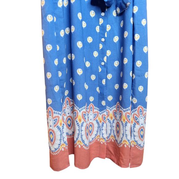 Untuckit size 6 Susan midi dress block print long sleeve button down shirt dress - Picture 4 of 11